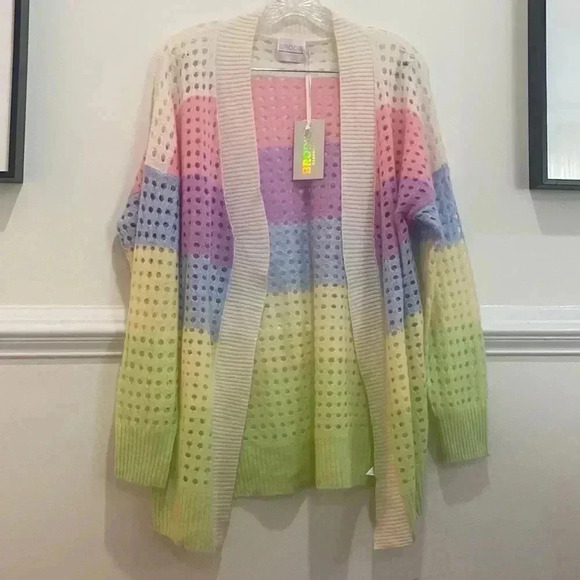 NWT Brodie Cashmere Rainbow Oversized Cashmere Cardigan Sz M - Picture 12 of 12